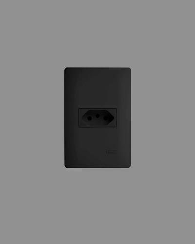 Tomada Simples 10a Habitat Black Fame Cor Preto 250v