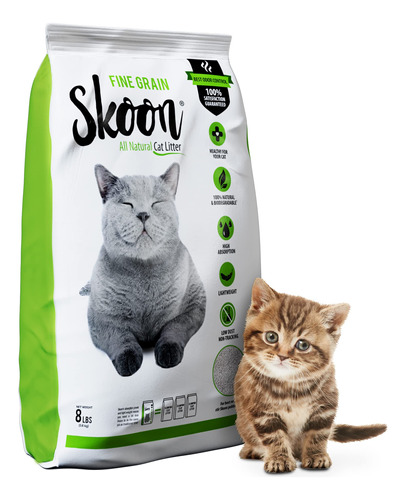 Skoon - Arena Para Gatos De Grano Fino Totalmente Natural, .