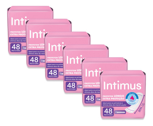 Kit 6 - Protetor Diário Intimus Longo Extra Proteção 48 Un