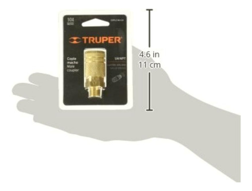 Truper Cople-ma-1/4, Cople De Latón, Cuerda 1/4 Npt, Macho