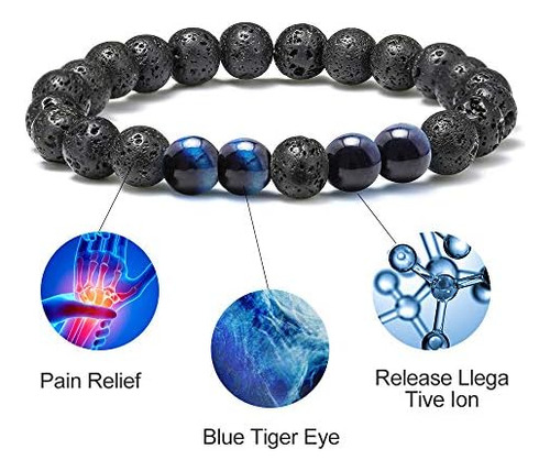 M Mooham Pulsera De Cuentas Naturales, Piedra Semipreciosa,