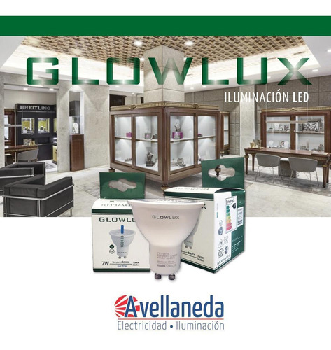 Imagen 3 de 10 de Lampara Dicro Led 7w 220v Gu10 Cálida Glowlux - X10 Unidades