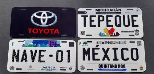 PLACA DECORATIVA AUTO ESTADOS MEXICO/ Placas Personalizadas Carro Estados  Mexico