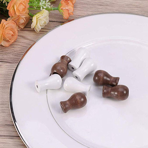 L 12pcs Blind Pull Cord Buttons, Hanging Pulls Brown