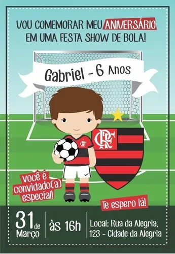 Criar convite de aniversário - Convite Flamengo