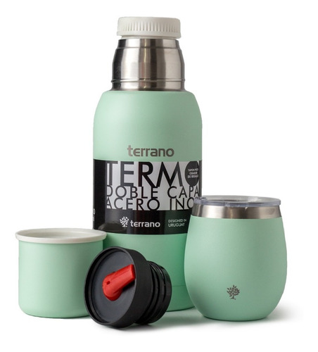 Set Termo 750ml + Mate Acero Termico. Bombilla Regalo. 