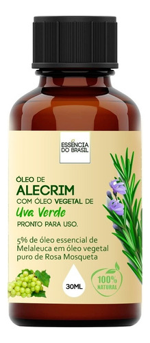 Óleo Essencial Essência Do Brasil Óleo De Alecrim Com Uva Verde 30ml - Pronto Para Uso Alecrim Com Uva Verde 30ml