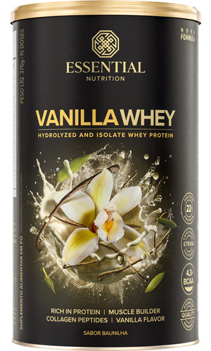 Vanilla Whey 450g - Essential Nutrition Whey Protein Isolado