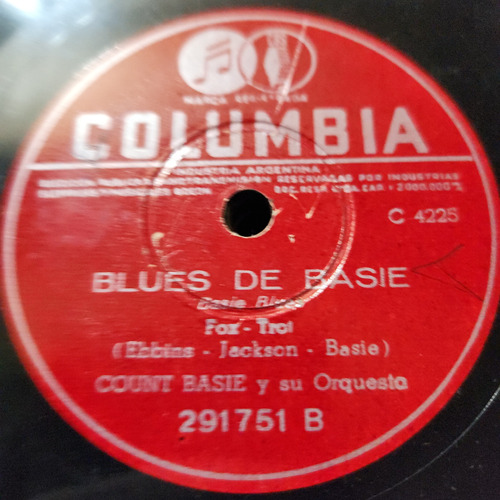 Pasta Count Basie Y Su Orquesta Columbia C619