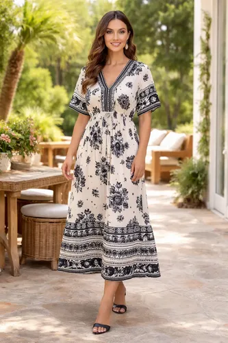 Vestido Longo Feminino Penol Modas Floral Casual Estampado