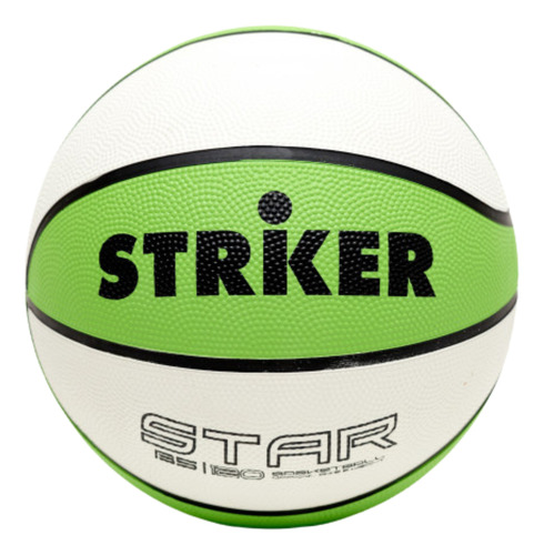 Pelota Básquet Striker N°5 Bicolor Verde + Aro N7 + Inflador