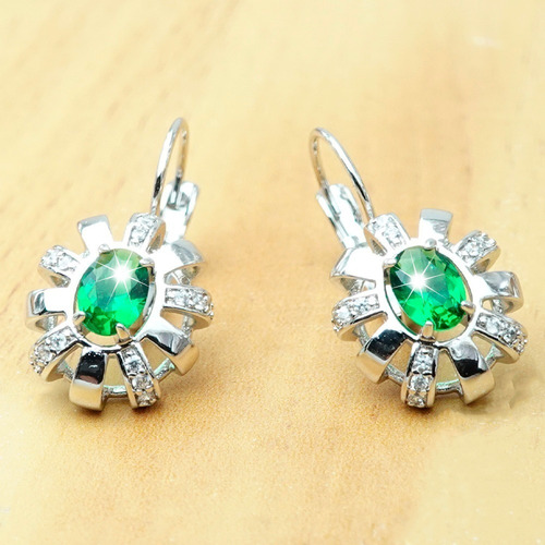Imagen 3 de 7 de Aretes Pendientes Oro 18k 7 Mod. Sol Luna Joyeria Mujer Lujo