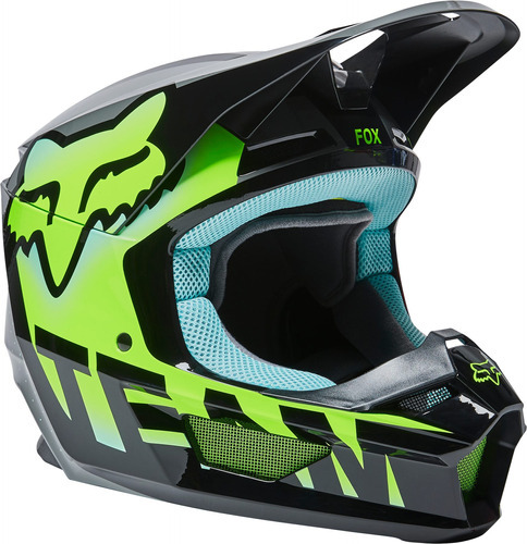 Imagen 1 de 4 de Casco Motocross Fox Niño - Yth V1 Trice #26782 Color Teal Tamaño Del Casco S