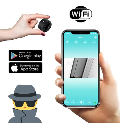 comprar Mini Câmera Espiã Grava Vídeo Faz Foto E Escuta Áudio App Cor Preto