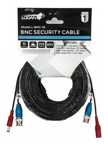Cable Bnc Cctv Para Camaras De Seguridad Logan Easybuy 18mts
