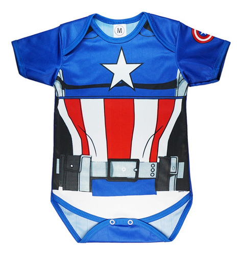 Pañalero Bebé Capitán América Traje Disfraz Primer Vengador
