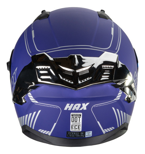 Casco Moto Integral Hax Obsidian 2.0 Purple Silver Ece 22.06 Morado Solid Xl-extra Grande