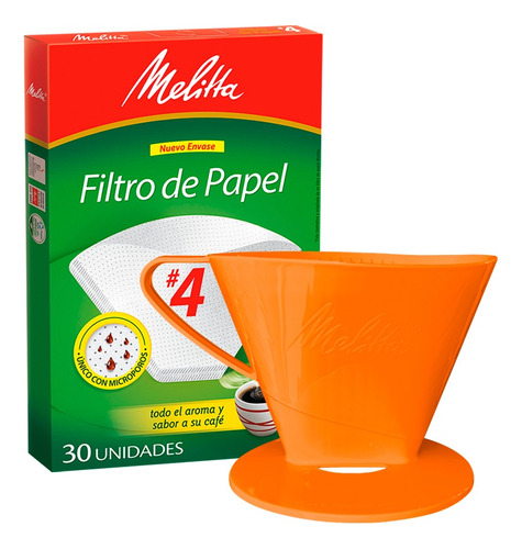 Portafiltro Melitta #4 (grande 8 Tazas) + 30 Filtros