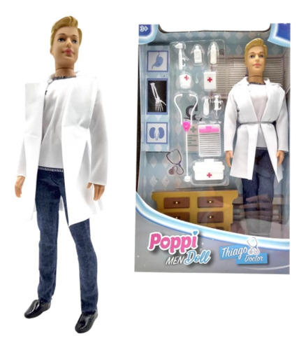 Muñeco Thiago Doctor Poppi Men Doll Con Accesorios Juguete