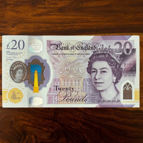 Cédula Flor De Estampa £20 Inglaterra Rainha Elizabeth Ii