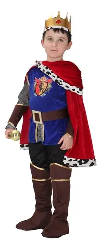 Capa Medieval Con Capucha Y Corona Para Niños | Disfraz De Rey Y Reina De Terciopelo | Rojo Y Dorado Para Halloween Y Fiestas