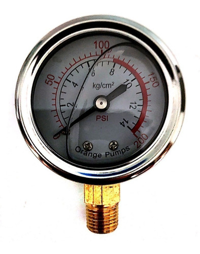 Manómetro Con Glicerina 0-200 Psi Hidroneumatico Compresor