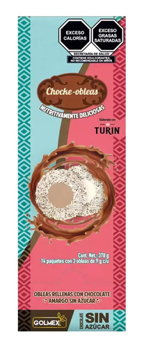 14 Chocke Obleas Rellenas D Chocolate Turín Sin Azúcar D 27g