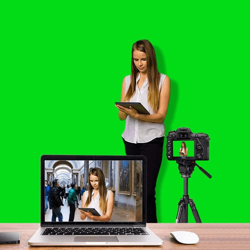 Tecido Fundo Infinito Chroma Key Algodão Verde 1.8x2.8m Estú Cor Verde-escuro Desenho impresso Liso