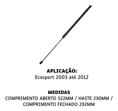 Amortecedor Porta Mala Ecosport 03 2004 2005 2006 2007 2008