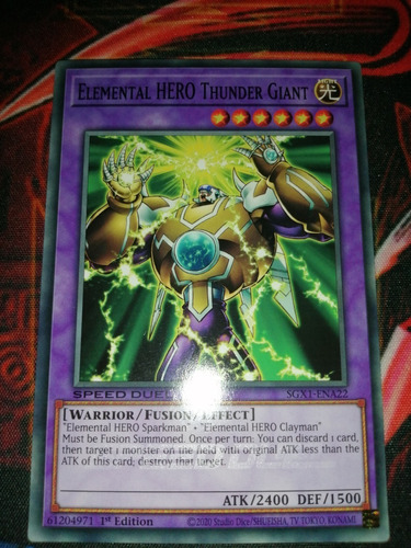 Elemental Hero Thunder Giant Yu-gi-oh! Original Konami