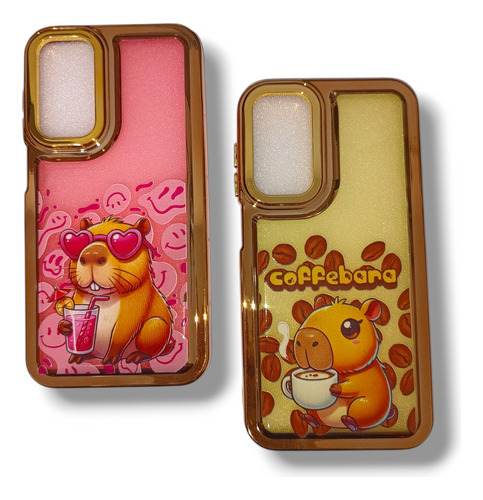 Funda Reforzada Diseño Capibara Samsung A15/a25 Dorado Capibara Café