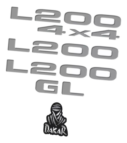 Kit Emblema Adesivo Mitsubishi Resinado L200 Gl 3d Tuning