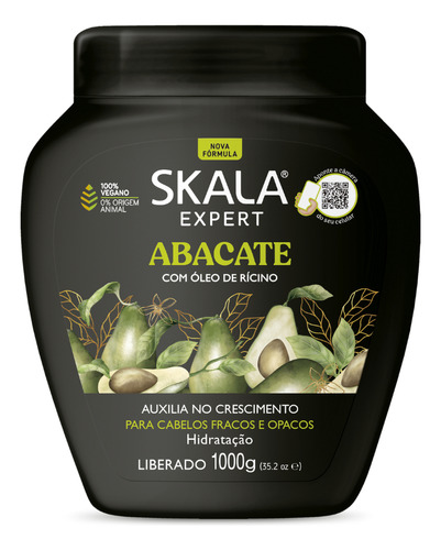 Máscara Creme Tratamento Cabelo Bomba Abacate Skala Pote 1kg