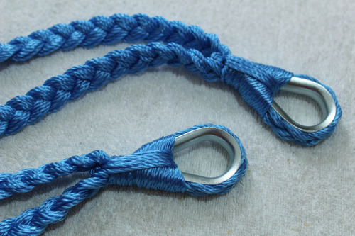 Soga Cuerda Para Hamaca Incluye Par De S Metalica Negra Color Azul Acero Color