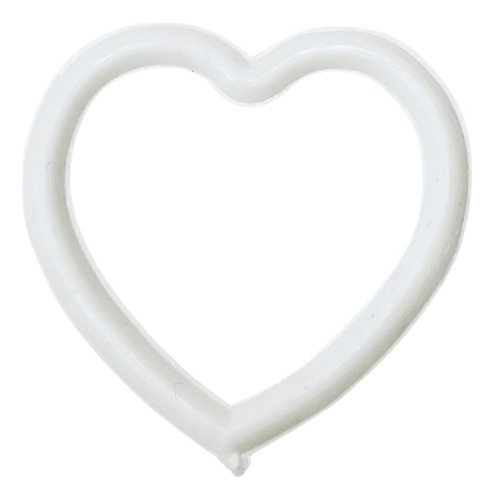 100 Aro Argolla De Plástico Blanco Corazón Manualidad 3 Cm