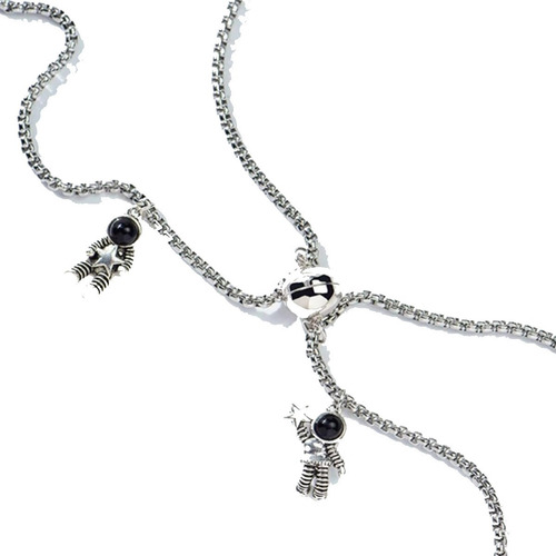 Set 2 Collares Pareja Astronautas San Valentín Imán Pareja