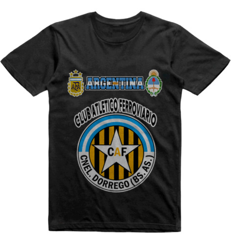 Remera Infantil Negra Ferroviario Coronel Dorrego