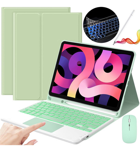 Funda Teclado Mouse P/iPad Pro11/ Air5/4 10.9 Verde Claro