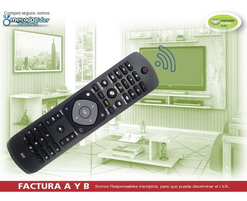 Imagen 2 de 7 de Control Remoto Para Tv Lcd Led Smart Netflix Philips