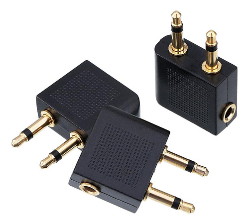 Paquete De 3 Adaptadores De De Para Auriculares Chapado En