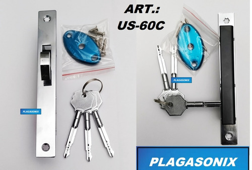 Imagen 4 de 10 de Cerradura Angosta Mini Corrediza Ventana Puerta Llave Cruz