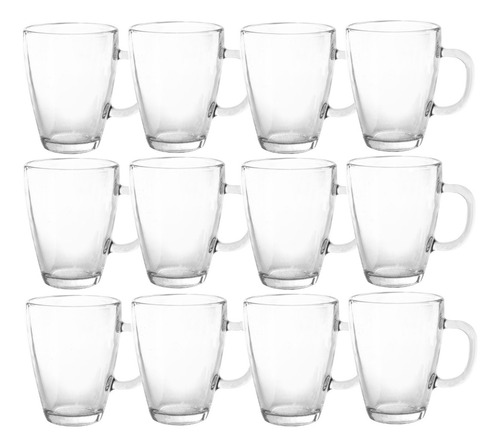 Tazas De Vidrio Durax Taza Armonia 360 Ml X 24 Unidades Color Transparente