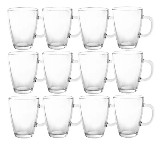 Tazas De Vidrio Durax Taza Armonia 360 Ml X 24 Unidades Color Transparente