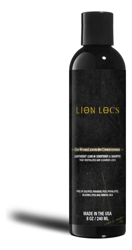  Lion Locs Champ Y Acondicionador, 2 En 1 Co Wash Para Rastas