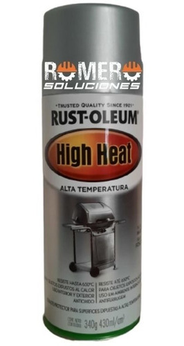 Pintura Alta Temperatura 650º Aerosol Gris Plata Mate 430ml