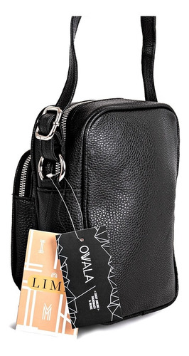 Imagen 4 de 7 de Carteras Bandoleras Portacelulares Mujer Lima Tachas Negras