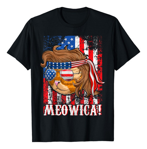 Camiseta Patri Tica De La Bandera Estadounidense De Cat Mull