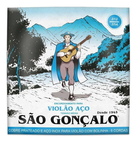 Encordoamento São Gonçalo .012/.054 Aço Média P/ Violão