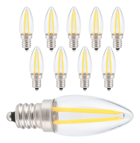 Bombillas Led E12 Pequeñas De Filamento Largo, 10 Unidades,