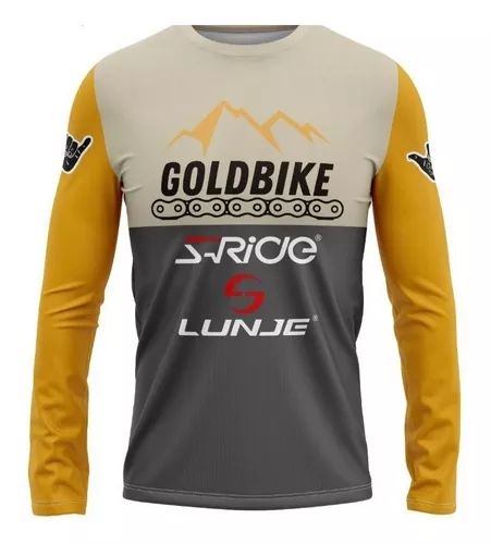 Ordenanza del gobierno Dar permiso Ir al circuito Jersey Polera Manga Larga Bici Enduro Goldbike Race Team